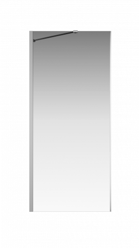 Боковая перегородка Creto Nota 122-SP-900-C-CH-6 стекло прозрачное EASY CLEAN профиль хром, 90х200см