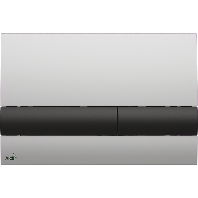 Клавиша смыва AlcaPlast M1712-8 хром - черная/матовая