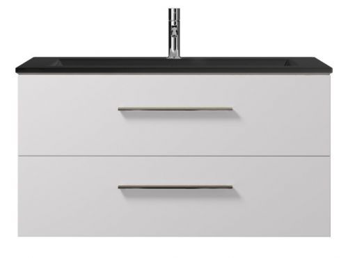 Тумба под раковину Creto Ares White 100, черные ручки