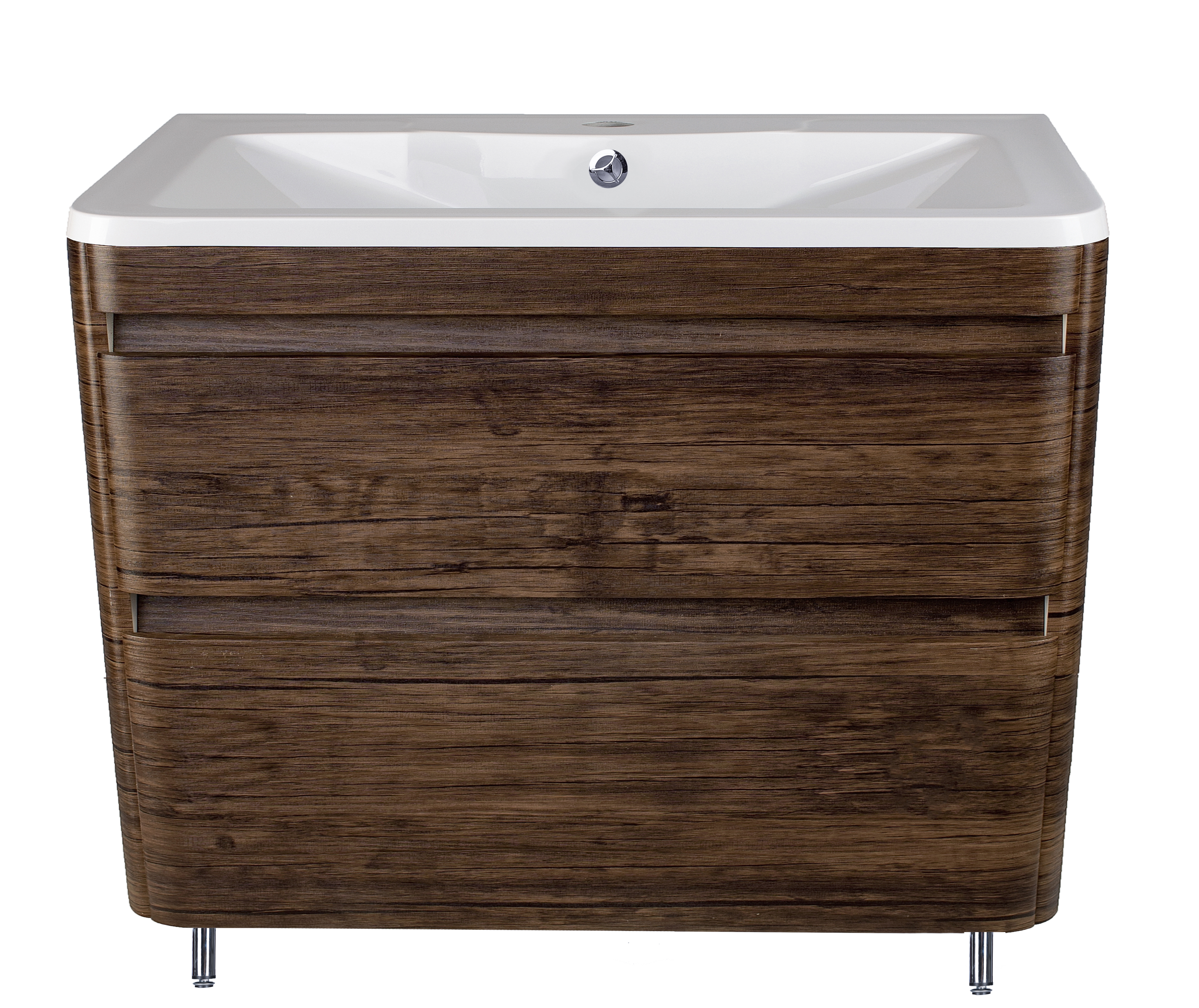 Тумба напольная Style line Атлантика 90, Люкс старое дерево, под раковину, PLUS