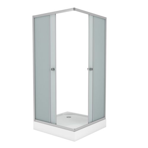 Душ. уголок NG-008-14Q (800х800х1950) низкий поддон(13см) стекло МАТОВОЕ, 2 места
