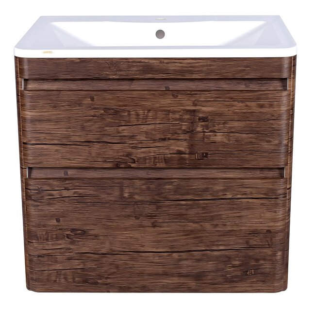 Тумба подвесная Style line Атлантика 80, Люкс старое дерево, под раковину, PLUS