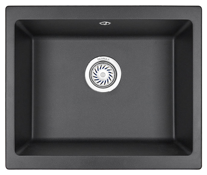 Мойка кухонная Granula квадратная кварц 5551, ЧЁРНЫЙ