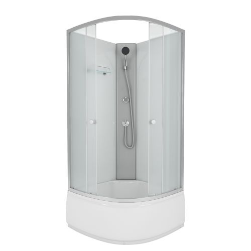 Душ.каб. NG-7308-14BK (900х900х1950) высокий поддон(40см) стекло МАТОВОЕ 4 места