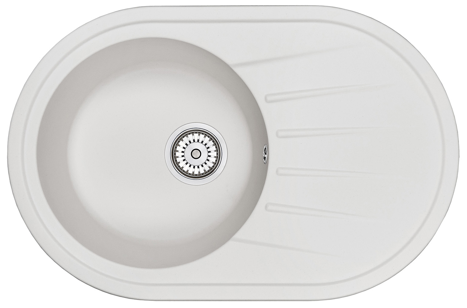 Мойка кухонная Granula овальная кварц 7601, БЕЛЫЙ