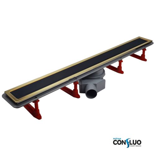 Душевой лоток Pestan Confluo Premium Line 950 Black Glass Gold