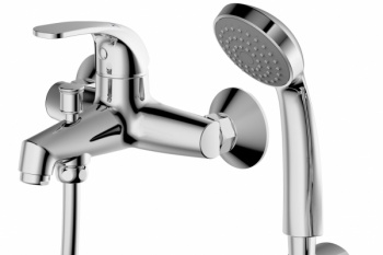 Смеситель для ванны с коротким изливом с аксессуарами Bravat Fit F6135188CP-B-RUS