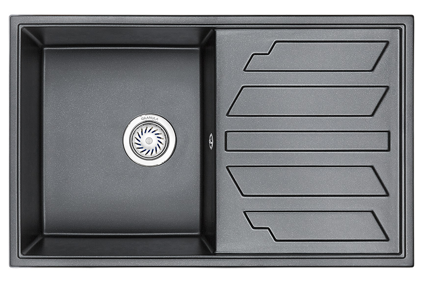 Мойка кухонная Granula прямоугольная кварц 8002, ШВАРЦ