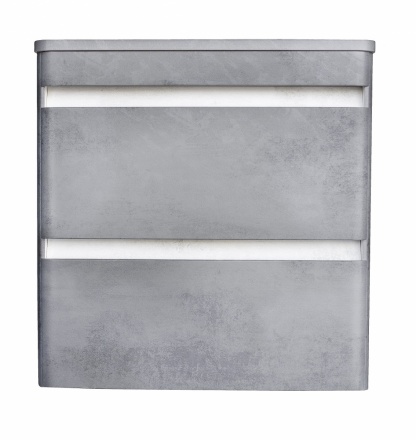 Тумба подвесная Style line Атлантика 70, 2 ящика, Люкс бетон темный, со столешницей, под раковину, PLUS