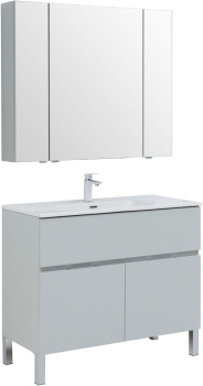 Мебель для ванной Aquanet Алвита New 100 1 ящик, 2 дверцы, серый 00273990