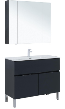 Мебель для ванной Aquanet Алвита New 100 1 ящик, 2 дверцы, антрацит 00273988