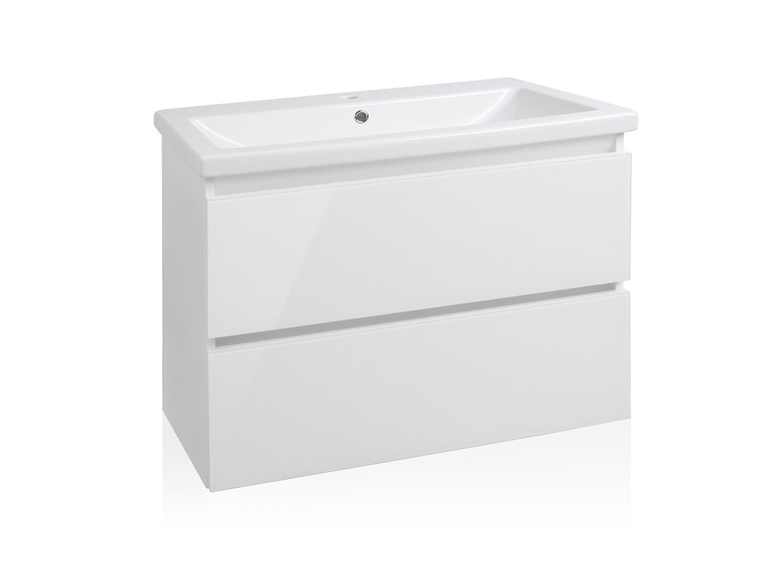 Тумба подвесная Style line Даймонд 70, Комо 70, Люкс белая, под раковину, PLUS