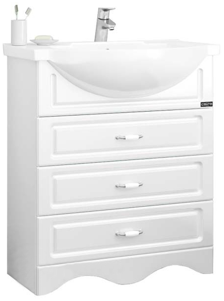 Тумба под раковину Верона 75 напольная с цоколем Санта 700192