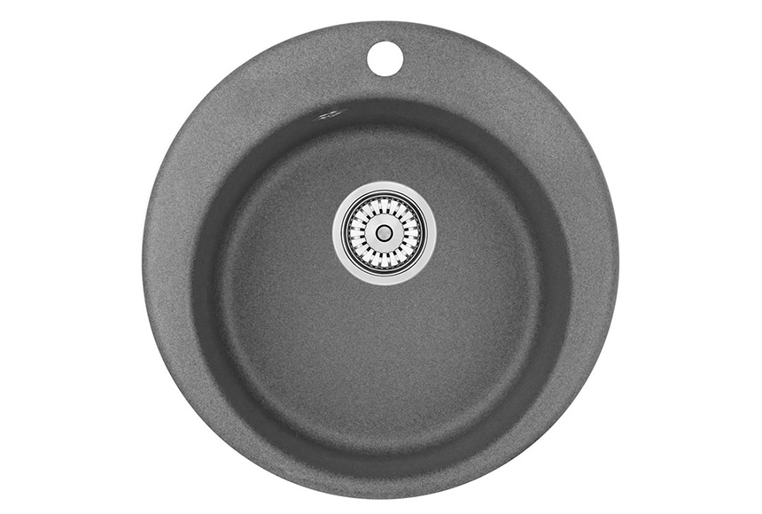 Мойка кухонная Granula круглая кварц 4801, ГРАФИТ