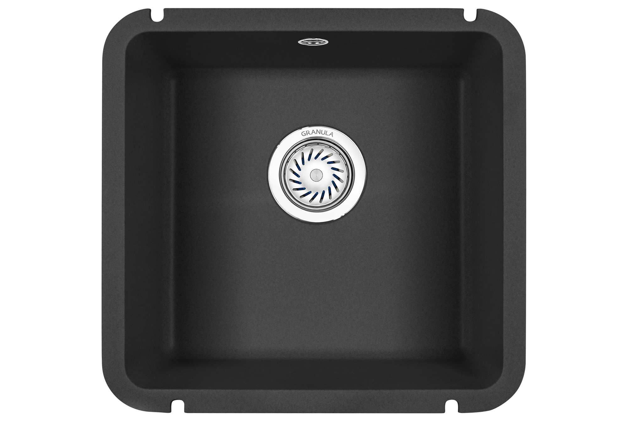 Мойка кухонная Granula квадратная кварц 3801, ЧЁРНЫЙ