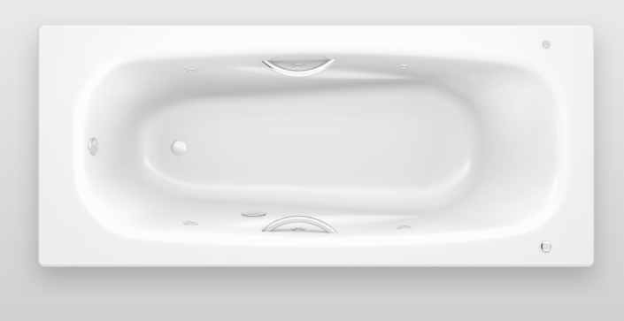 Стальная ванна BLB Universal Anatomica HG 150x75 B55U с отверстиями под ручки