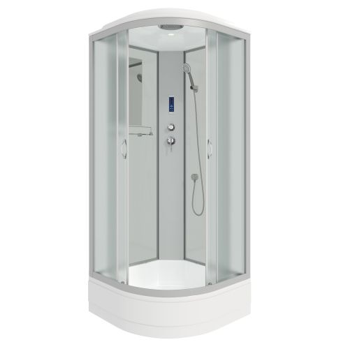 Душ.каб. NG-3302-14P (1000х1000х2150) средний поддон(26см) стекло МАТОВОЕ 4 места