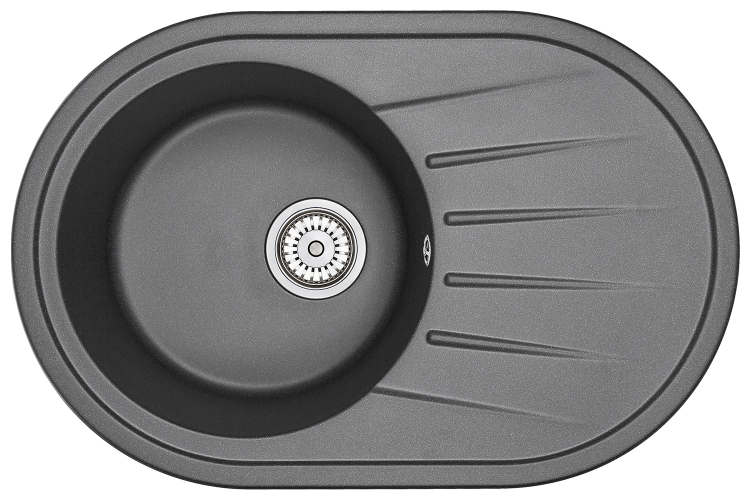 Мойка кухонная Granula овальная кварц 7601, ЧЁРНЫЙ