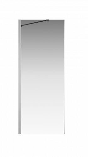 Боковая перегородка Creto Tenta 123-SP-800-C-CH-8 стекло прозрачное EASY CLEAN, профиль хром, 80х200 см