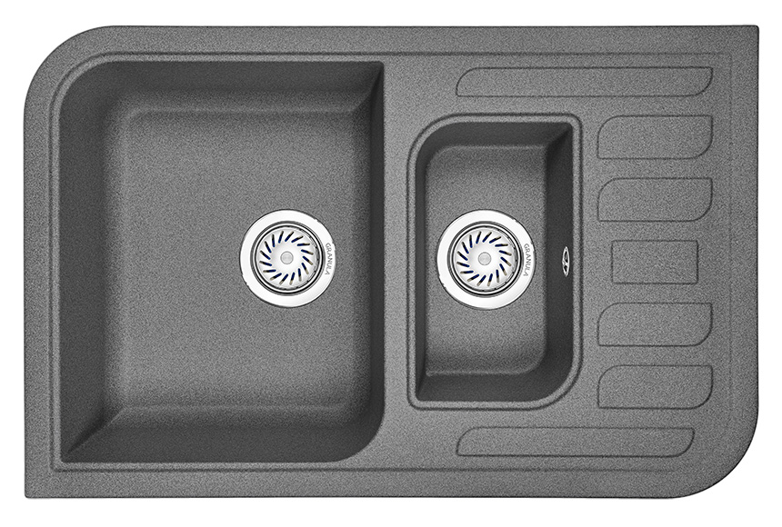 Мойка кухонная Granula прямоугольная кварц 7803, ГРАФИТ