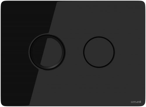 Клавиша ACCENTO для инсталляций Cersanit AQUA 50 пневматическая стекло черный P-BU-ACN-CIR-PN/Bl/Gl