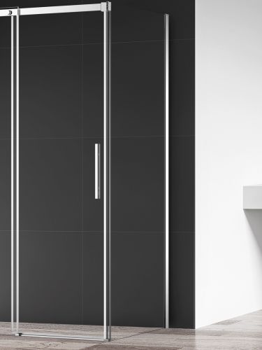 Боковая панель AQUAme, стекло 8мм, цвет профиля хром. Размер 800*1950