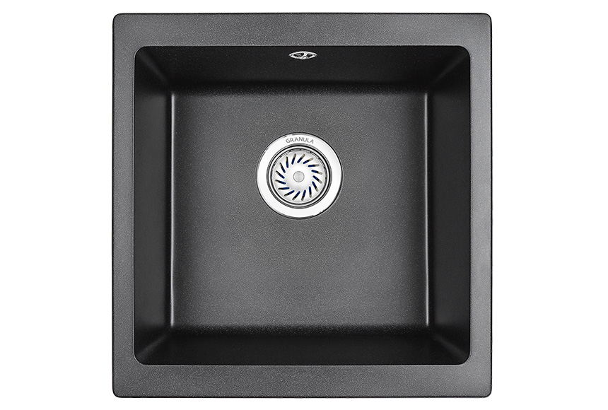 Мойка кухонная Granula квадратная кварц 4451, ЧЁРНЫЙ