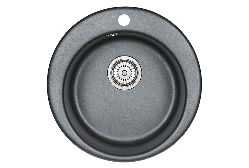 Мойка кухонная Granula круглая кварц 4801, ШВАРЦ