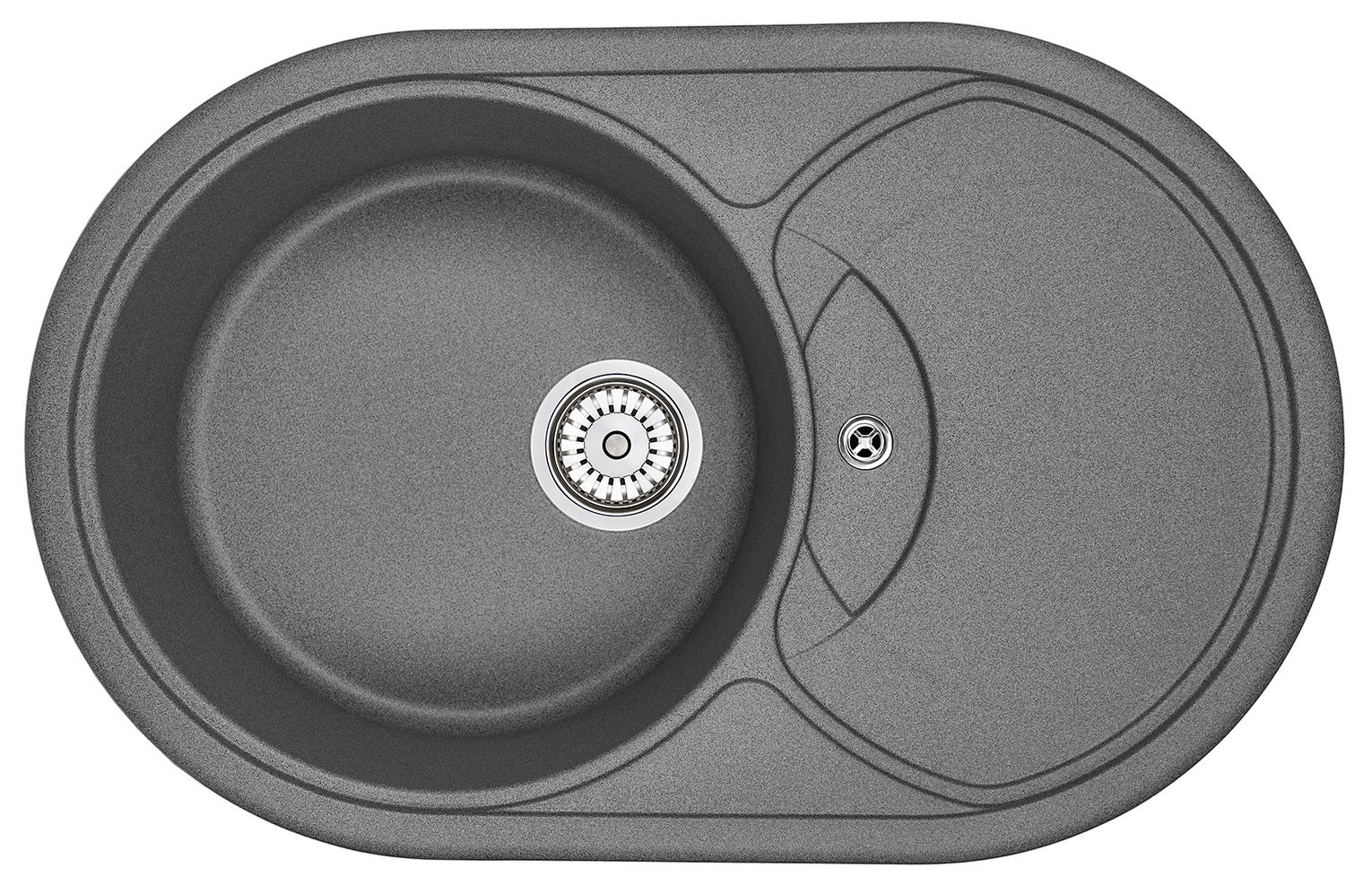 Мойка кухонная Granula овальная кварц 7801, ГРАФИТ