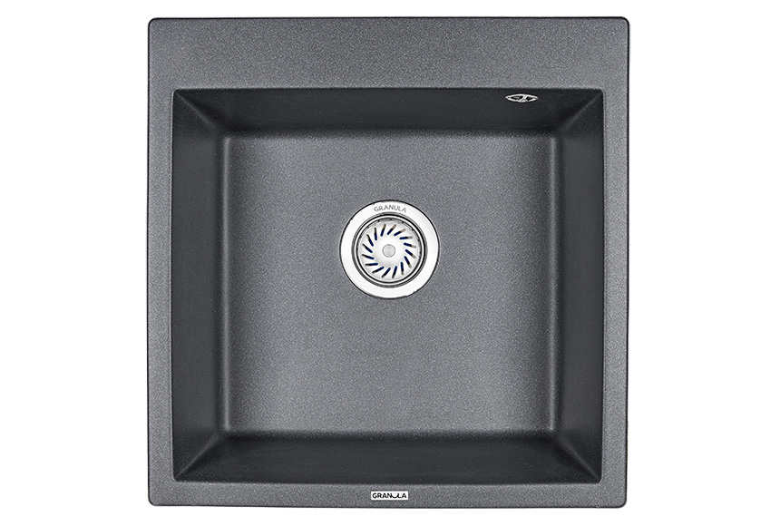 Мойка кухонная Granula квадратная кварц 5102, ШВАРЦ