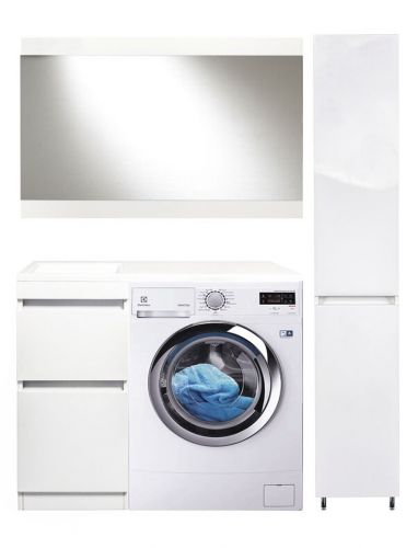 Тумба напольная "Даллас 100", Люкс белая, под раковину, PLUS, ЭМАЛЬ