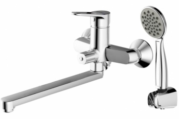 Смеситель для ванны c длинным изливом с аксессуарами Bravat Eco-D F693158C-LB