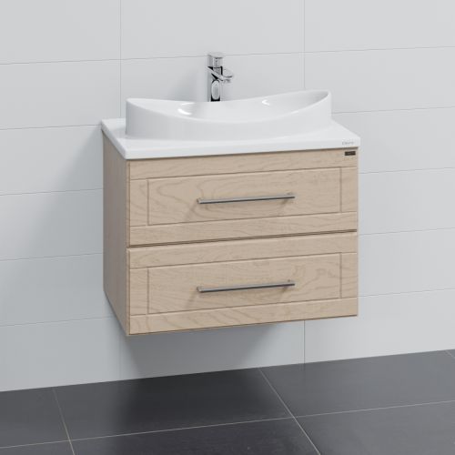 Тумба для умыв. "Венера 70" дуб бежевый, подвес. (ум Вега 70 литой мрамор) Санта