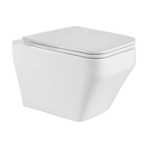 Унитаз подвесной Point Аврора PN41101 безободковый, белый, сиденье дюропласт, микролифт, быстросъемное