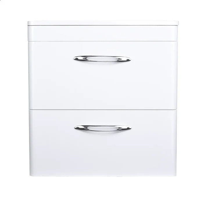 Тумба подвесная Style line Каре 60, 2 ящика, Люкс белая, под раковину, PLUS