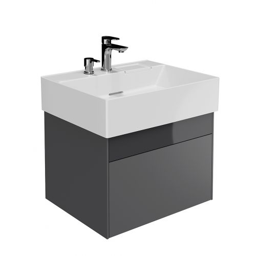 Тумба Kerama Marazzi LOGICA подвесная 2 ящика 60 см, стальной серый