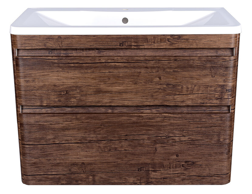 Тумба с раковиной Style Line Атлантика 100 Люкс Plus подвесная/напольная старое дерево