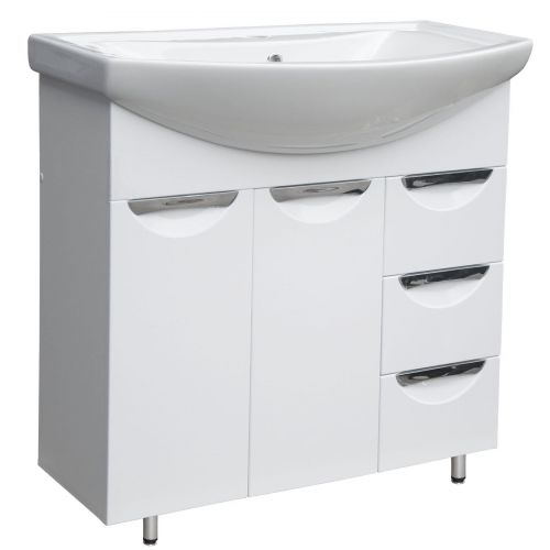 Тумба Emmy Милли 80 с раковиной Балтика (3 ящика)