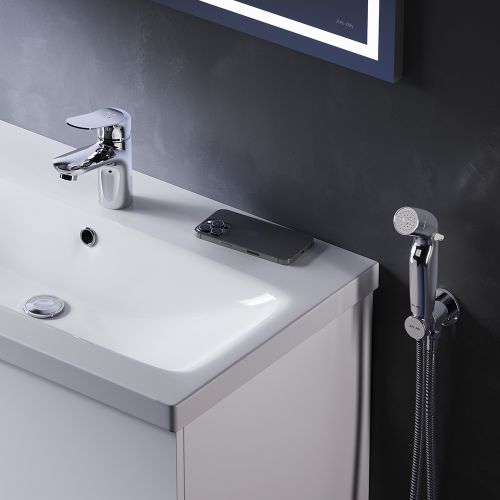 F85C03000 Sunny, смеситель для умывальника с гиг.душем, хром, шт