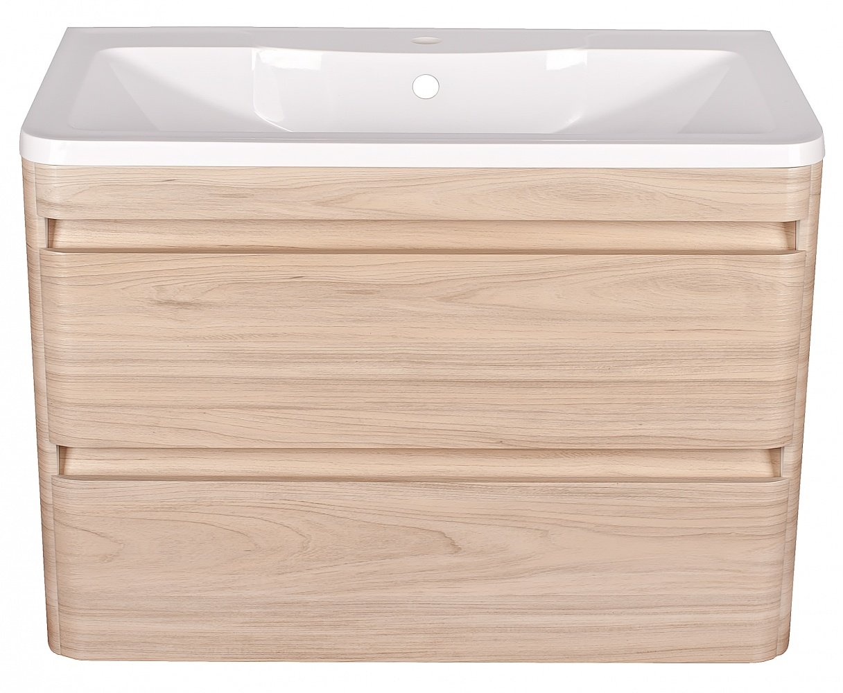 Тумба напольная Style line Атлантика 100, Люкс ясень перламутр, под раковину, PLUS