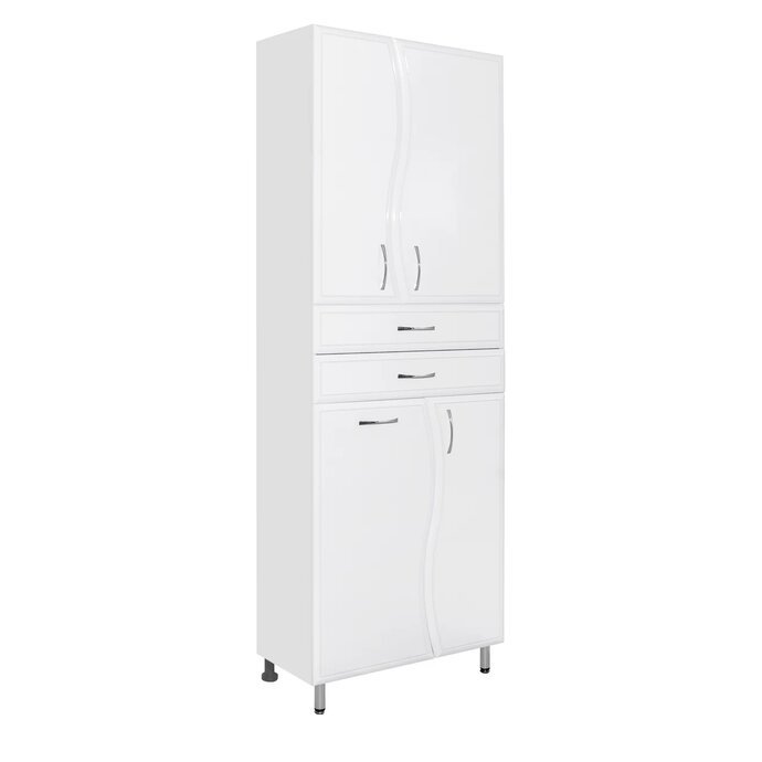 Шкаф-колонна Style Line Волна 70 белый с бельевой корзиной