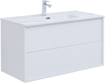 Тумба под раковину Aquanet Lino 100 (Flat) белый глянец 00287544