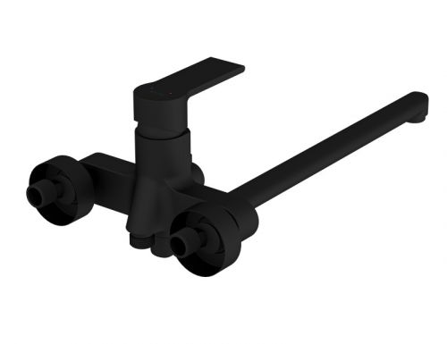 Смеситель для ванны BRASKO BLACK с длинным изливом однорычажный черный