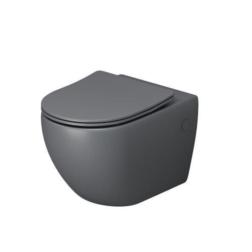 Унитаз GR-4411GMS Color (550*365*395) СЕРЫЙ МАТОВЫЙ подвесной БЕЗОБОДКОВЫЙ