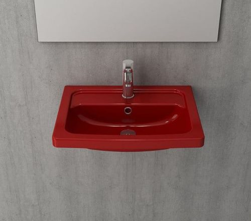 Раковина Taormina Pro накл, 57х43, 1 отв. смес, красная