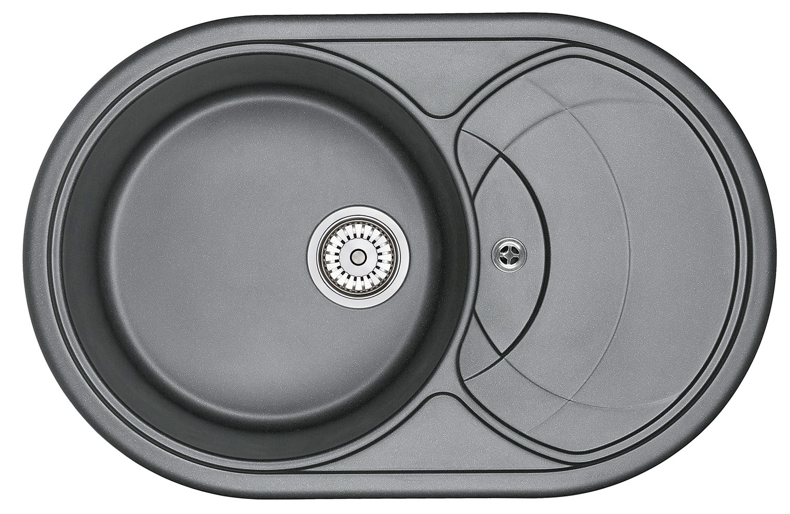 Мойка кухонная Granula овальная кварц 7801, ШВАРЦ