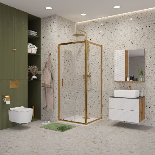 Душ.ограждение NG-42-9AG-A100G (90*100*190) прямоугольник, дверь раздвижная, 2 места