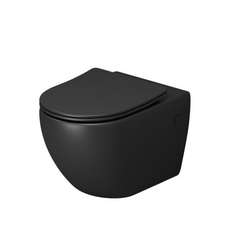 Унитаз GR-4411BMS Color (550*365*395) ЧЕРНЫЙ МАТОВЫЙ подвесной БЕЗОБОДКОВЫЙ