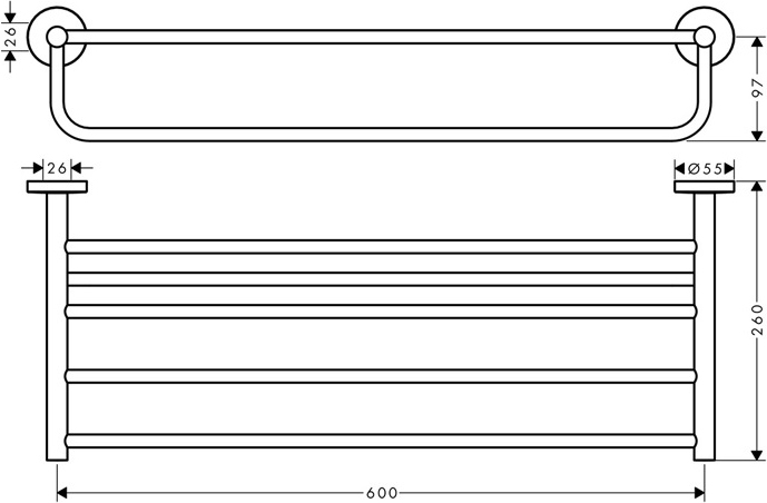 Полка для полотенец Hansgrohe Logis Universal 41720000