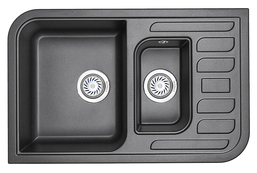 Мойка кухонная Granula прямоугольная кварц 7803, ШВАРЦ